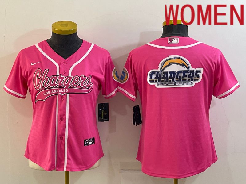 Women Los Angeles Chargers Blank Pink 2022 Nike Co branded NFL Jersey->nba shorts->NBA Jersey